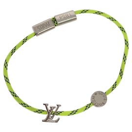 LOUIS VUITTON LV Fluo Armband Metall Gelb Silber MP2143 LV Auth 182320V