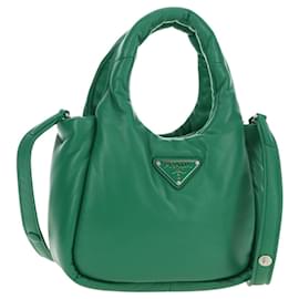 Borsa PRADA in Pelle 2way Verde Argento Auth 181442SM