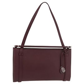 CARTIER Handtasche aus Leder Bordeaux Silber Auth BA12993A