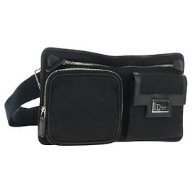 Bolsa Tiracolo Christian Dior Trotter Canvas Preta Prata yk20371SAV