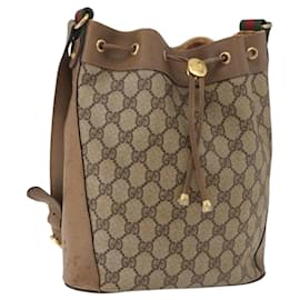 Borsa GUCCI GG Supreme Web Sherry Line PVC Beige Oro 41 02 034 Auth 181983 - Gucci