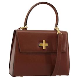 Céline Borsa CELINE in pelle 2way Marrone Oro Auth 181564A
