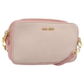 Borsa a Spalla Miu Miu in Pelle Rosa e Oro Auth ka4524A