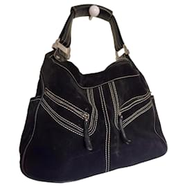 Tod's Borsa Hobo in scamosciato nero