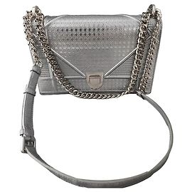 Borsa Dior Diorever in pelle argentata