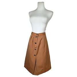 Salvatore Ferragamo Falda vintage Ferragamo de mezcla de lana color tan M