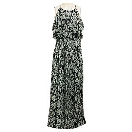 Maxikleid aus Seide mit metallisch bedruckten Lurex-Details Schwarz / Blau / Grün / Silber Jason Wu
