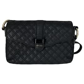 Marc Jacobs Schultertasche aus gestepptem schwarzem Leder