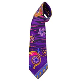 Gianni Versace Cravatta in Seta Viola