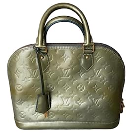 Louis Vuitton Alma Pelle Vernice Verde Kaki