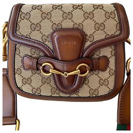 Gucci Horsebit 1955 Mini Bolsa de Ombro Lona GG Supreme