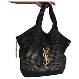 Saint Laurent Borsa Tote ICARE in Rafia Nera