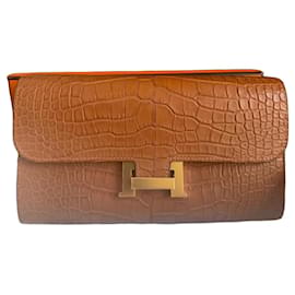 Hermès Constance Portemonnaie Krokodilleder Gold