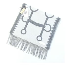 Stola Hermes 100% Cashmere Nero e Grigio - Hermès