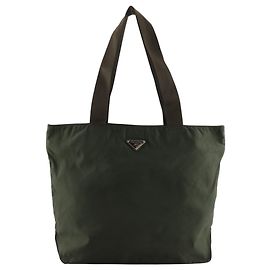 Bolso Tote de Nylon Caqui Prada