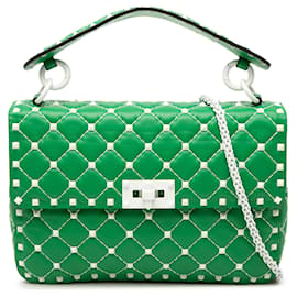 Borsa Valentino Green Medium Nappa Rockstud Spike