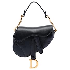 Borsa Saddle in micro pelle di capra nera Dior