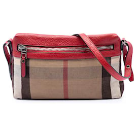 Burberry Borsa a tracolla Farley in tela Mega Check marrone Small