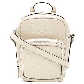 Gucci Satchel aus weißem, perforiertem Kalbsleder mit Mini GG Prägung