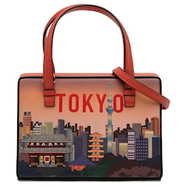 LOEWE Borsa a mano Tokyo Postal in piccola pelle arancione