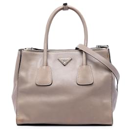 Borsa Prada Beige Glace Calf Twin Pocket Double Handle