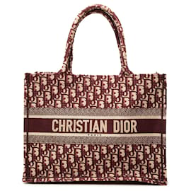 Tote Book in tela ricamata Oblique Dior rosso misura Medium