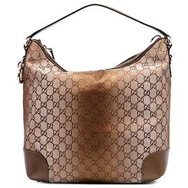 Gucci Brown GG Lurex Heart Bit Shoulder Bag