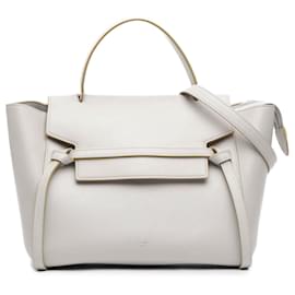 Bolso Belt en piel de becerro lisa blanca mini Celine - Céline