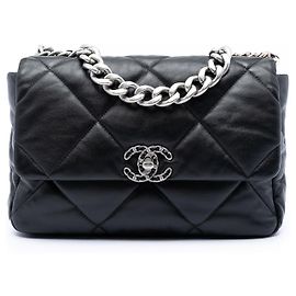 Chanel Black Large Lambskin 19 Flap
