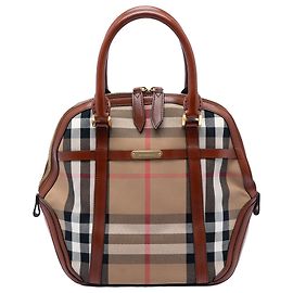 Borsa Burberry Brown Medium House Check Canvas Bridle Orchard