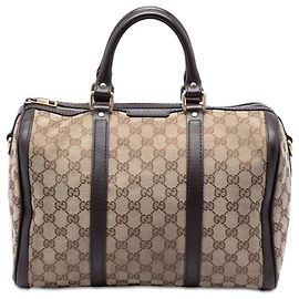 Gucci Boston Bag Joy aus beigefarbenem GG Canvas in Medium