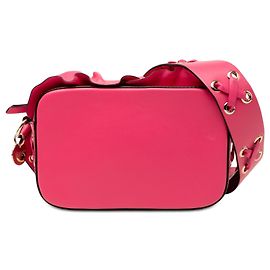 Borsa a tracolla Valentino in pelle rosa con bordo a volant