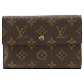 Cartera tríptico Louis Vuitton en lona Monogram marrón