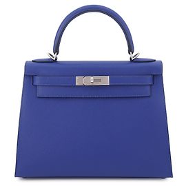 Hermès Borsa Hermes Kelly 28 in Blue Electric