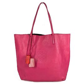 Borsa a tracolla tote Loewe Nappa Anagram Logo Rosa