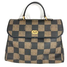 FENDI Vintage Pecan Logo Tote Handtasche