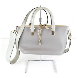 Borsa a mano in pelle grigia Chloé