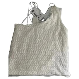 Musier Paris White Textured One-Shoulder Cami Top - Autre Marque