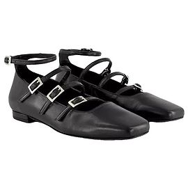 Autre Marque ALOHAS Luke Mary Jane Ballerinas aus schwarzem Leder