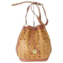 Borsa a tracolla in pelle stile MCM Visetos