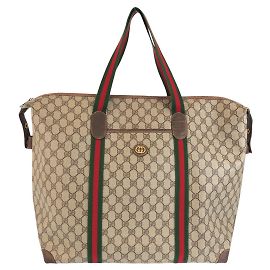 Borsa Boston in tela GG Supreme vintage e pelle Gucci