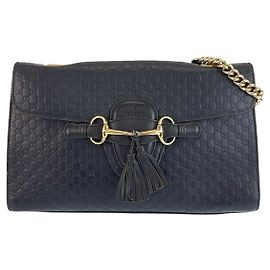Borsa a tracolla Gucci Leather Emily Horsebit