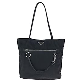 Bolso tote de nylon Prada con logotipo Triangle Tessuto