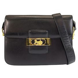 Céline Borsa a tracolla in pelle nera Celine