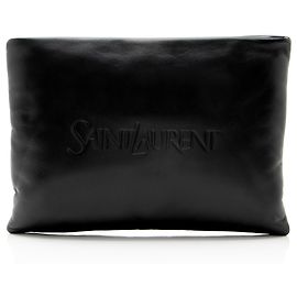 Saint Laurent Puffy Pouch in agnello