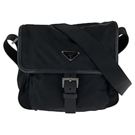 Borsa a tracolla Prada Nylon Leather Tessuto Triangle Logo
