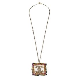 Pendente quadrato CC in metallo Chanel