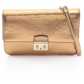 Borsa a mano in pelle dorata Christian Dior