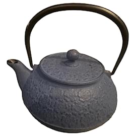 Iwachu Blue Cast Iron Teapot with Floral Pattern - Autre Marque