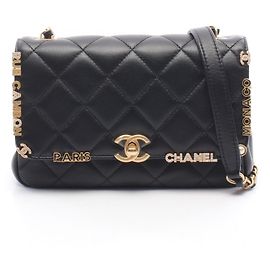 Borsa Chanel Mini Flap in agnello nero